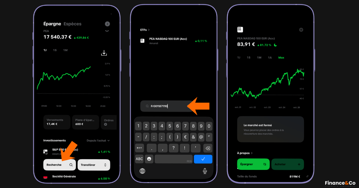 Rechercher ETF Nasdaq 100 sur Trade republic