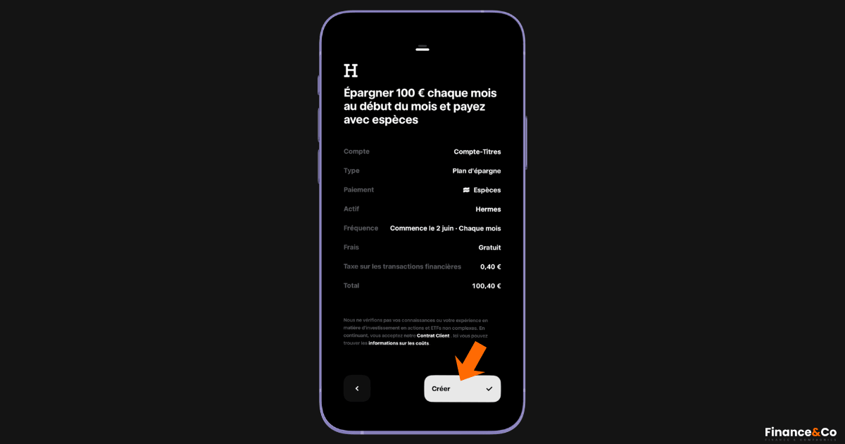 Passer un ordre d'achat sur l'action Hermès sur Trade Republic