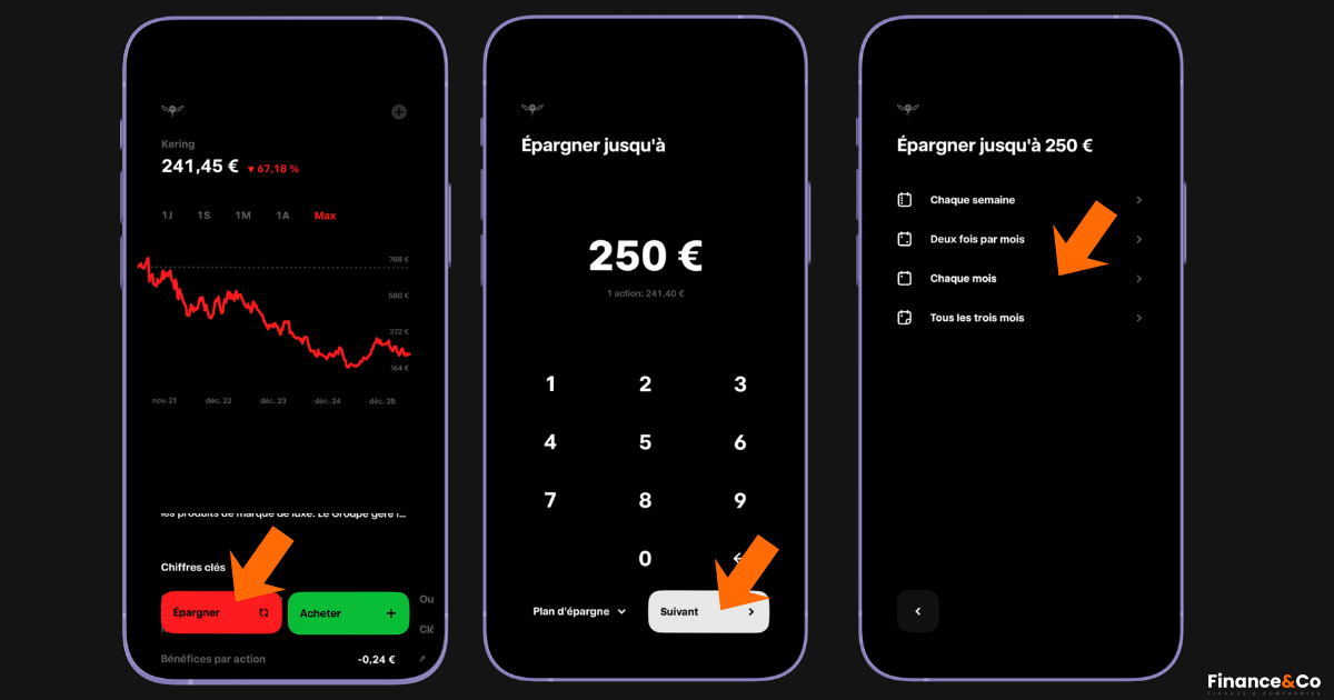 Faire un DCA sur l'action Kering sur Trade Republic